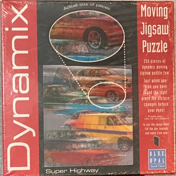 Dynamix Moving Jigsaw Puzzle 250 Pc 13”x12” Super Highway Cars Dugald Keith NIB - Picture 1 of 12